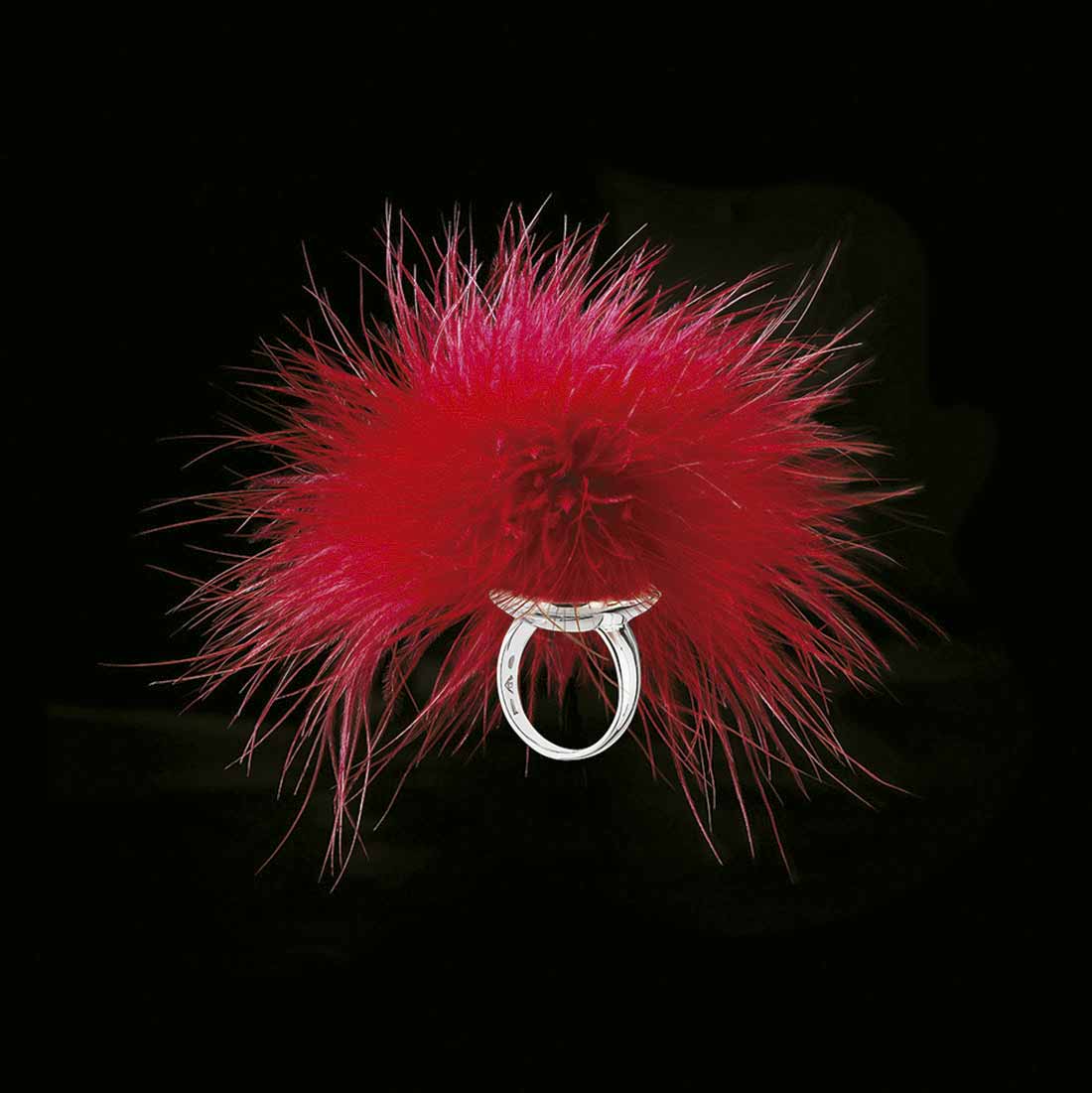 Anel com pluma de avestruz - Foto: Divulgação