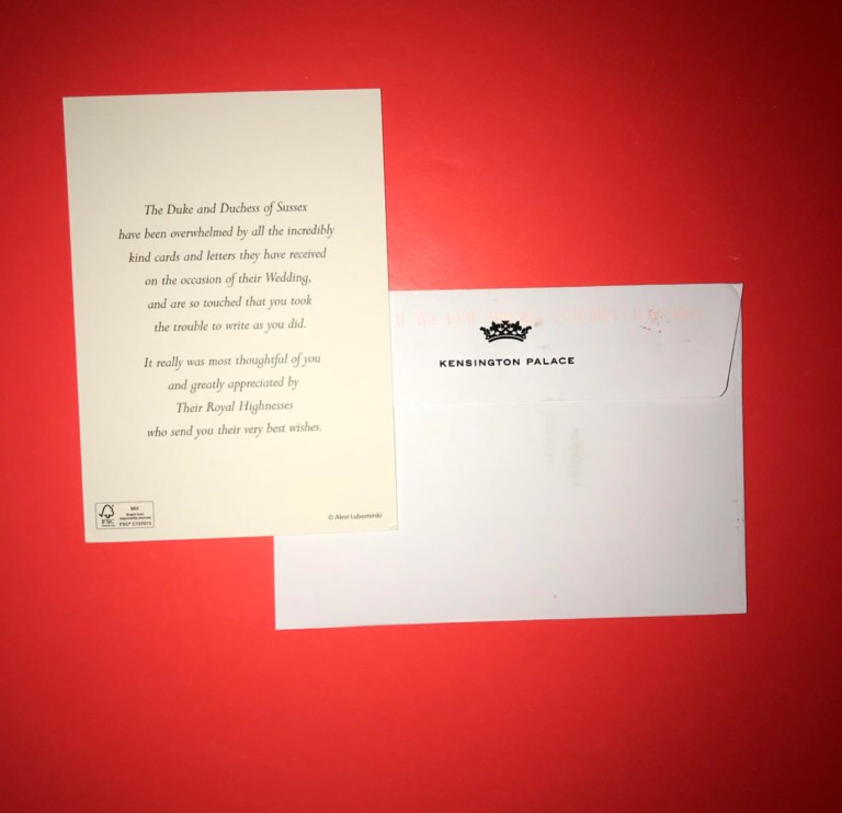 Cartão do duque e da duquesa de Sussex - Foto: Reprodução/Instagram/@lettersroyal