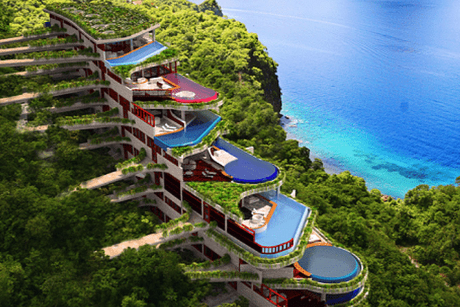 Projeto no resort Jade Sea, na ilha de Santa Lúcia. Foto: Divulgação