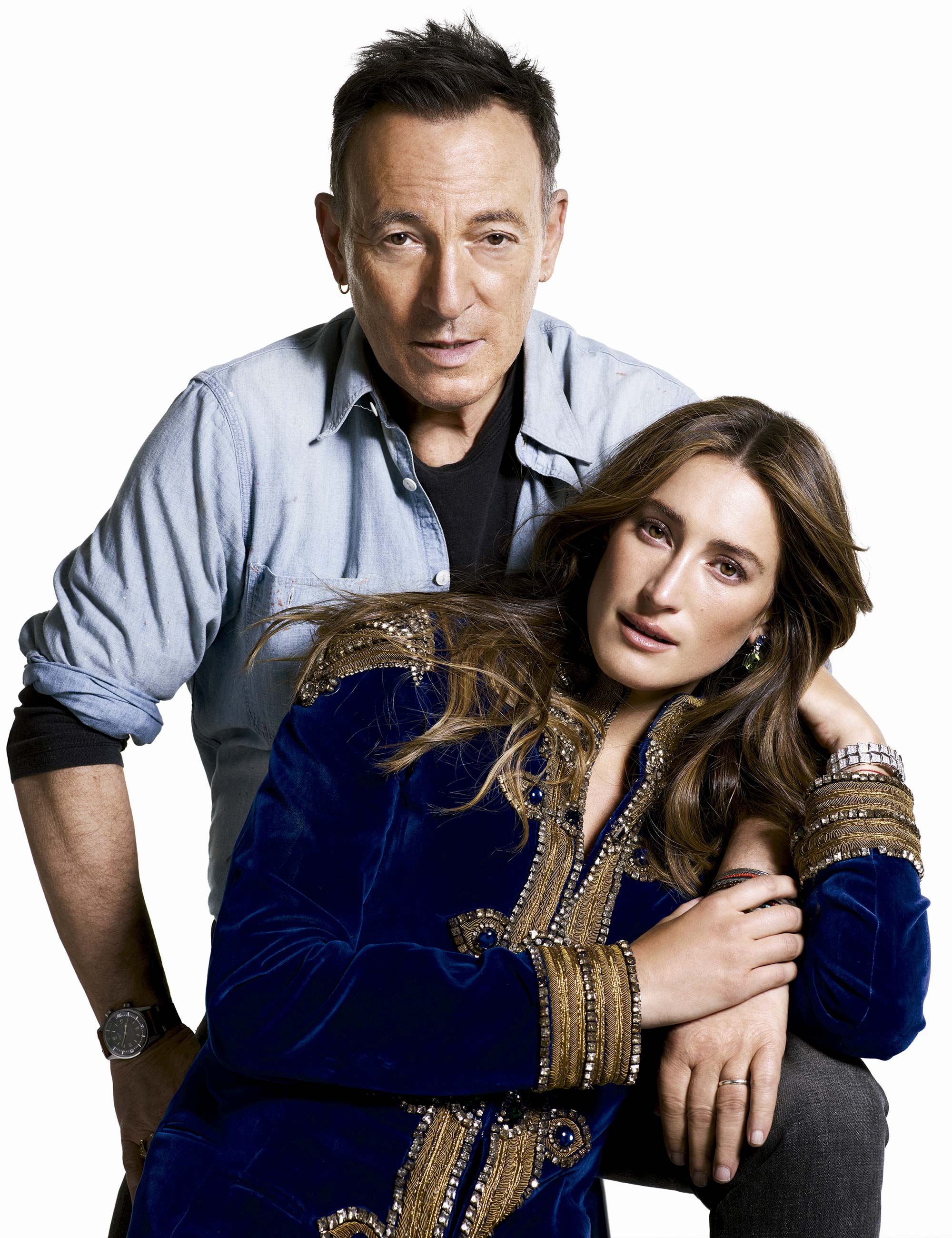 Bruce e Jessica Springsteen vestem Ralph Lauren - Foto: Mario Sorrenti, com direção criativa de Dennis Freedman