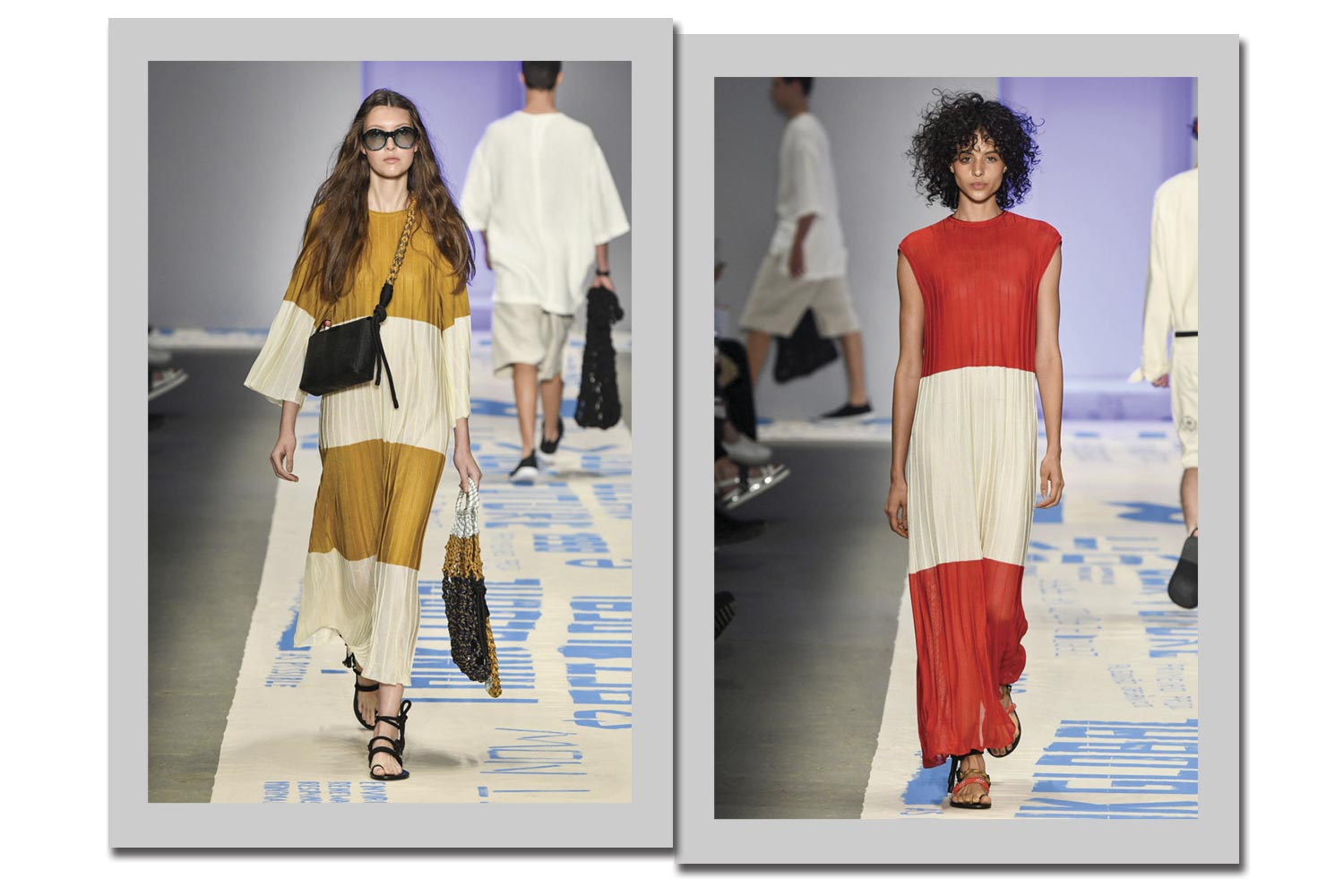 As listras largas com vestido plissado - Foto: Divulgação