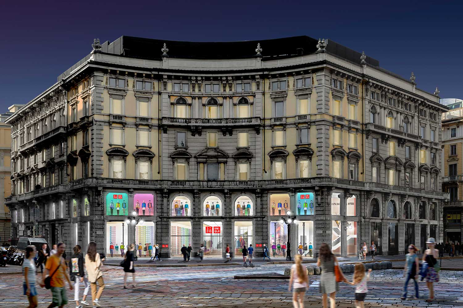 Maquete da fachada da Uniqlo em Milão - Foto: Divulgação
