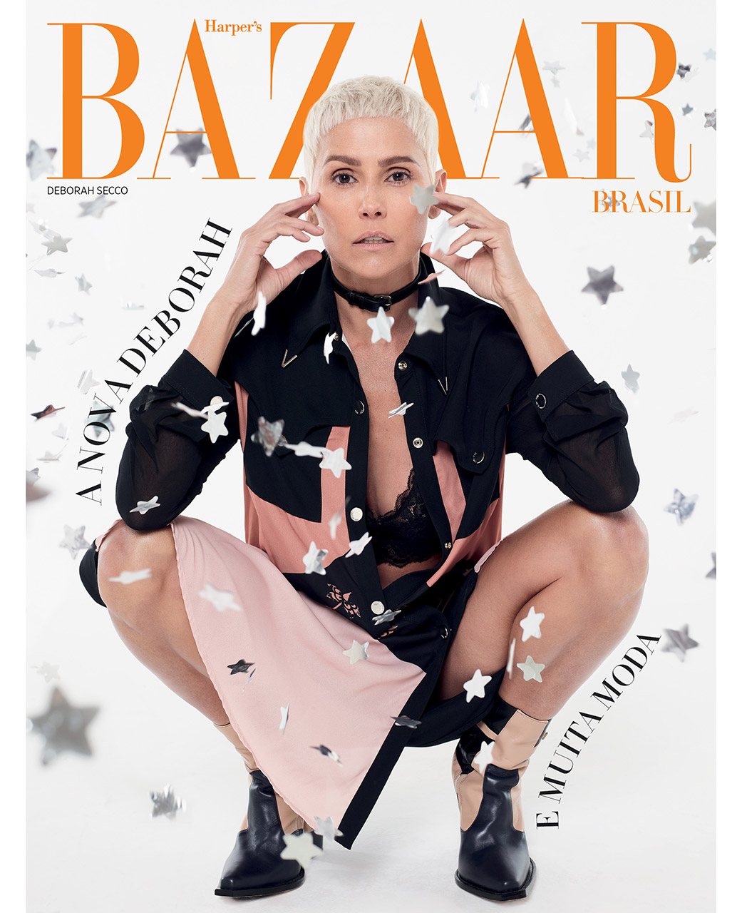 Deborah Secco na capa da Bazaar de fevereiro - Foto: Bob Wolfenson, com edição de moda de Luis Fiod, beleza de Ale Souza e produção executiva de Ornaldo Casagrande