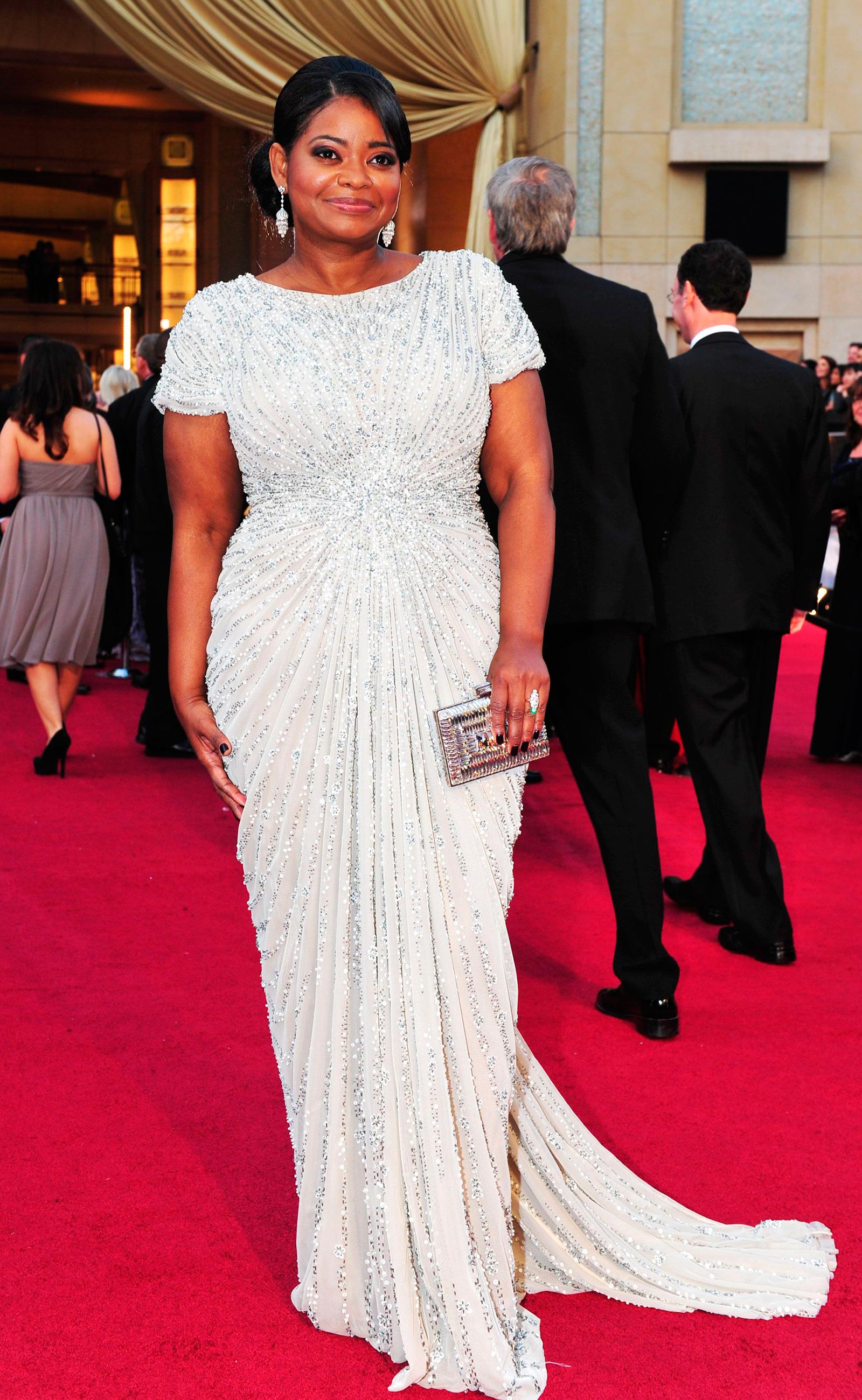 Octavia Spencer usa Tadashi Shoji em 2012 - Foto: Getty Images