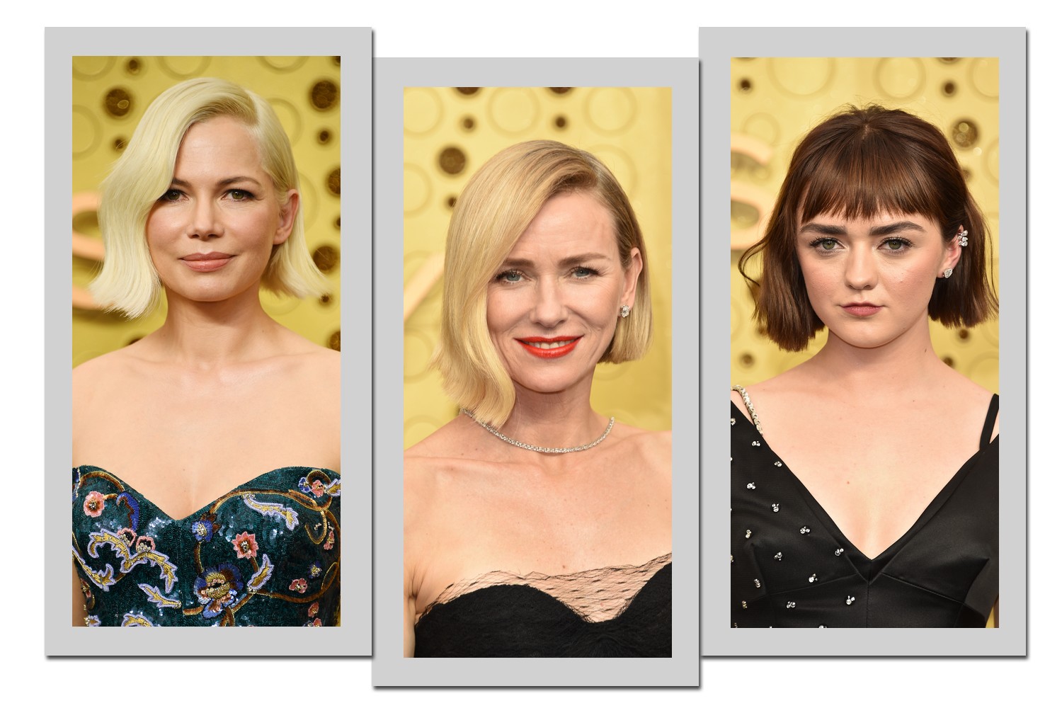 Michelle Williams, Naomi Watts e Maisie Williams - Fotos: Getty Images