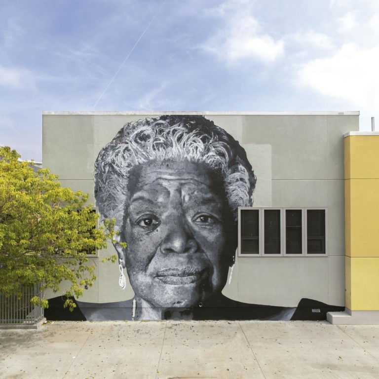 O rosto de Maya Angelou pintado pelo americano Shawn Michael Warren - Foto: Divulgação