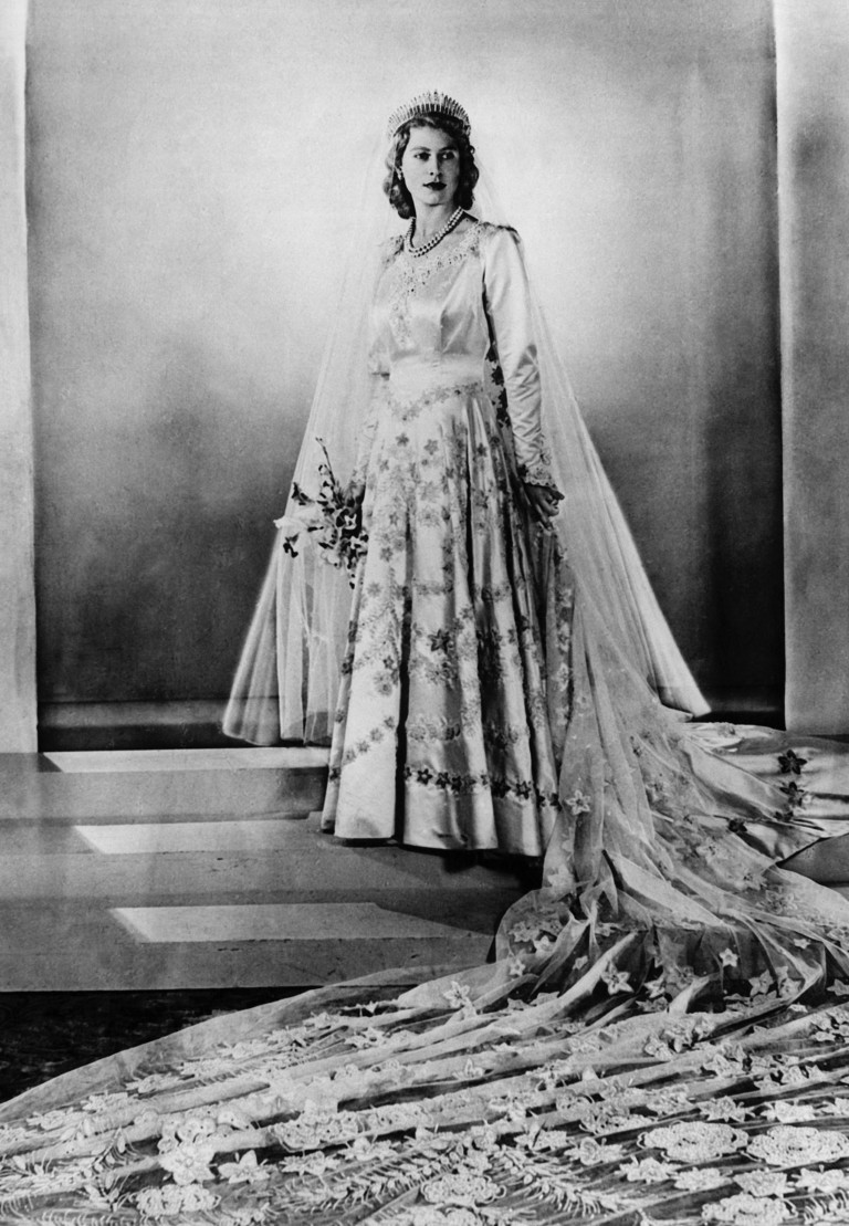 O vestido de noiva de Elizabeth II - Foto: Getty Images