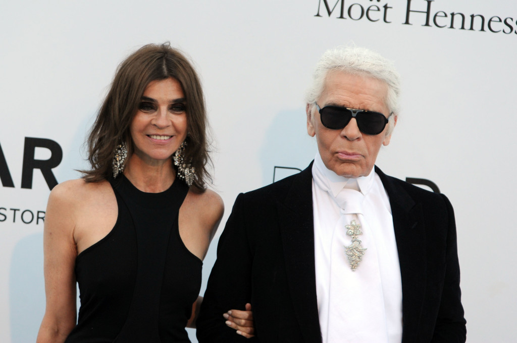 Carine Roitfeld com Karl Lagerfeld - Foto: Getty Images