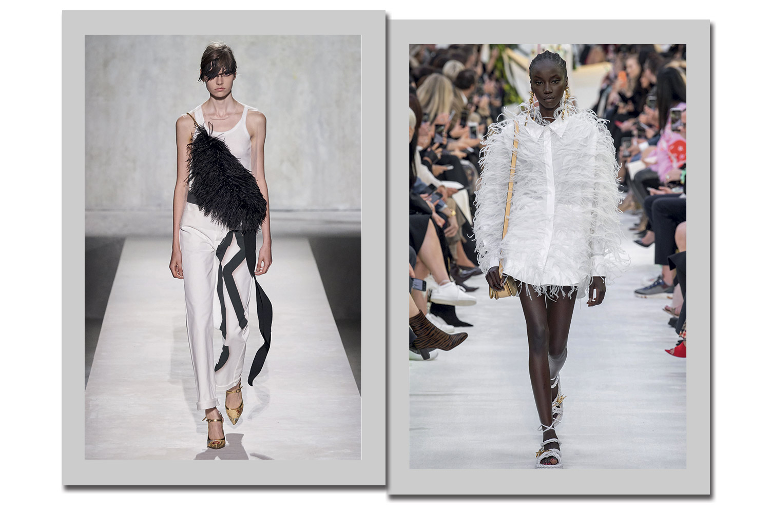 À direita, Dreis Van Noten; à esquerda, Valentino - Fotos: Getty Images