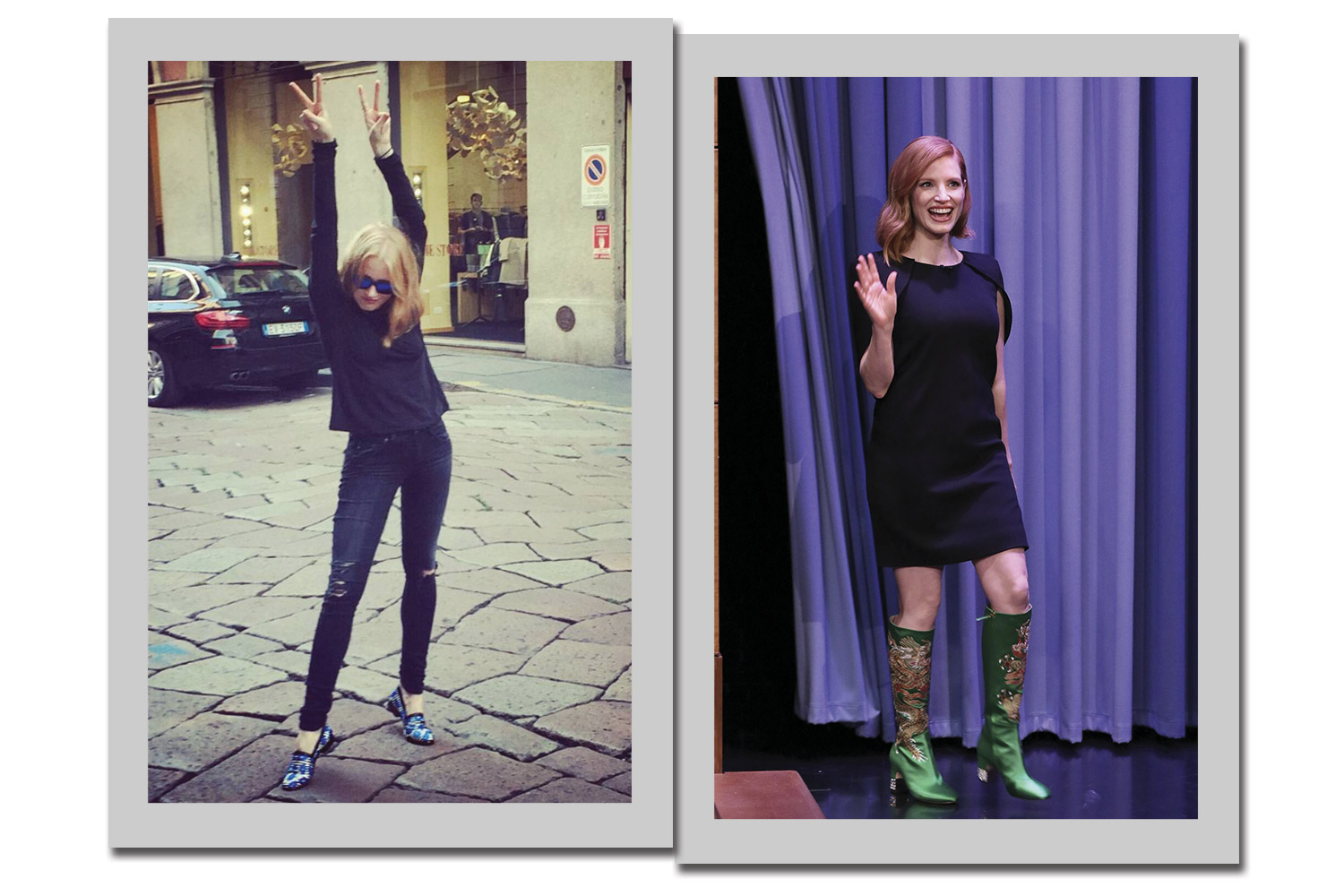 Fotos: Reprodução/Instagram/@jessicachastain e Getty Images