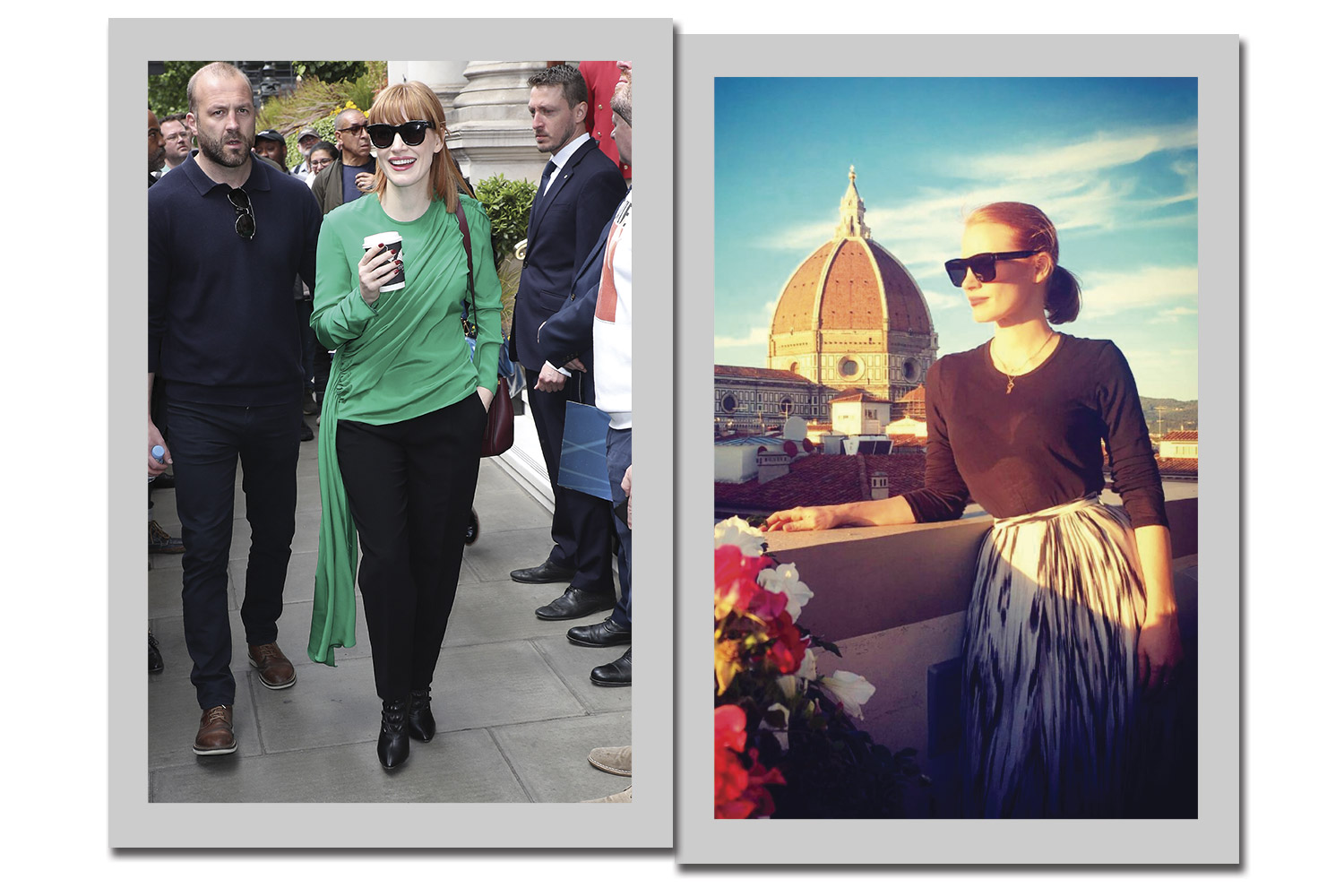 Fotos: Reprodução/Instagram/@jessicachastain e Getty Images