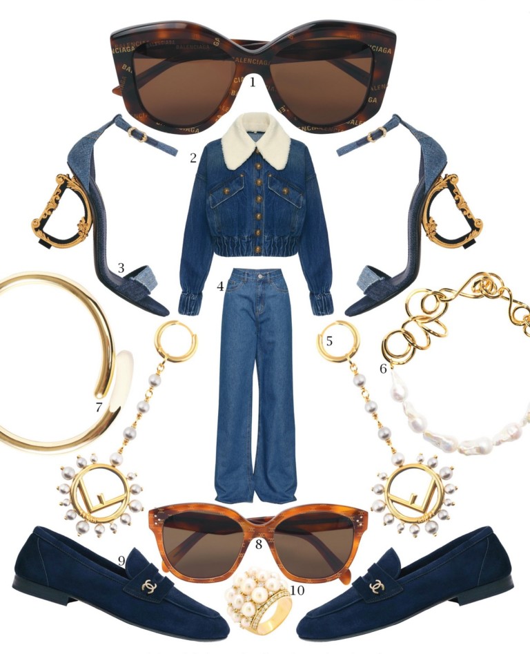 Shop Bazaar: renove o jeans com acessórios dourados