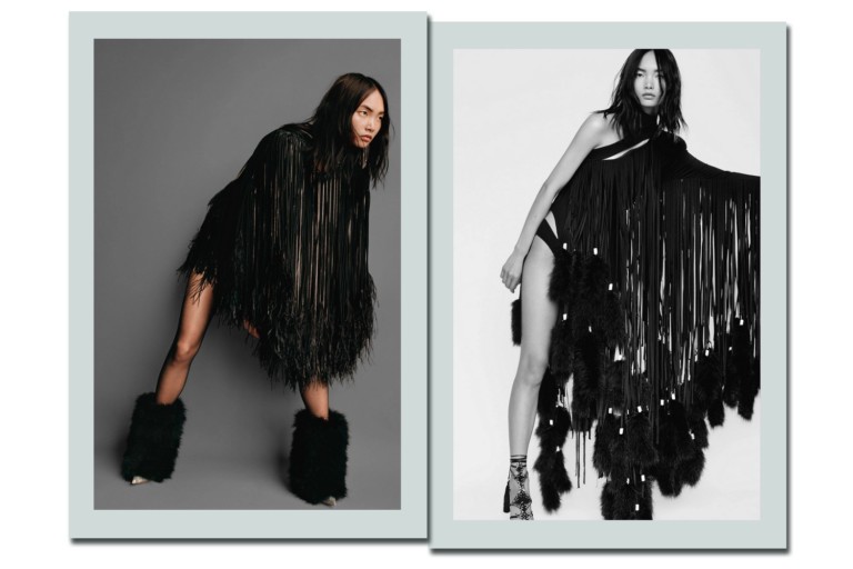 Alexandre Vauthier transforma looks pretos em telas em branco no inverno 2022