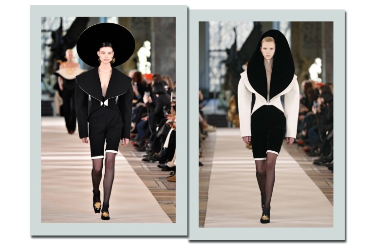 Schiaparelli aposta em silhuetas justas sem abrir mão do surrealismo