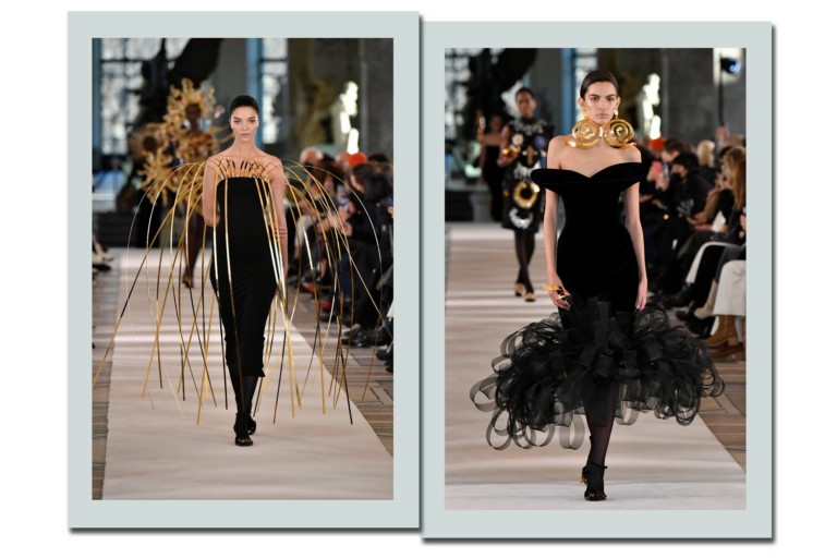 Schiaparelli aposta em silhuetas justas sem abrir mão do surrealismo