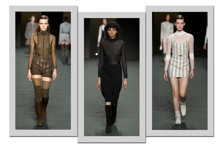 Linhas verticais invadem a passarela da Hermès