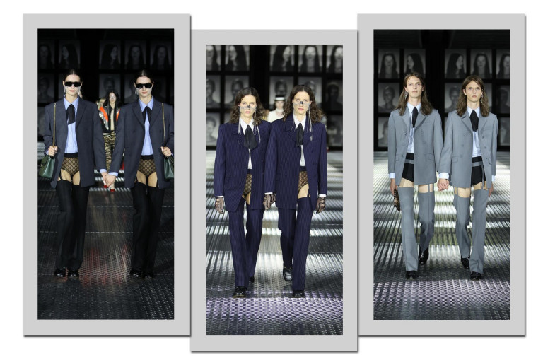 Gucci questiona cópia e identidade em desfile protagonizado por gêmeos