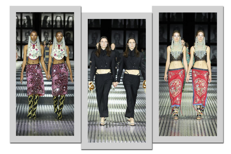 Gucci questiona cópia e identidade em desfile protagonizado por gêmeos