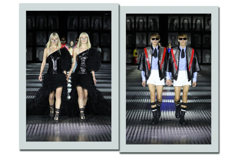 Gucci questiona cópia e identidade em desfile protagonizado por gêmeos