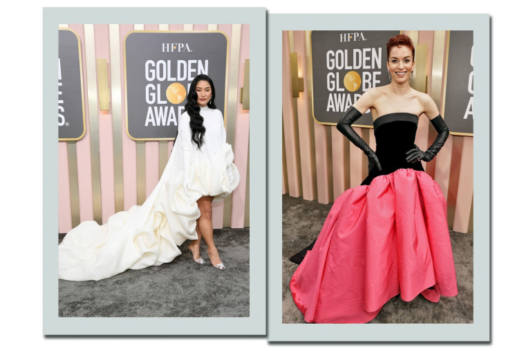 Celebridades apostam em vestidos esculturais para o Golden Globes